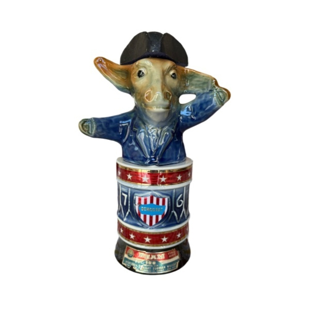 Vintage 1976 Jim Beam Election Commemorative Donkey Democrat Decanter